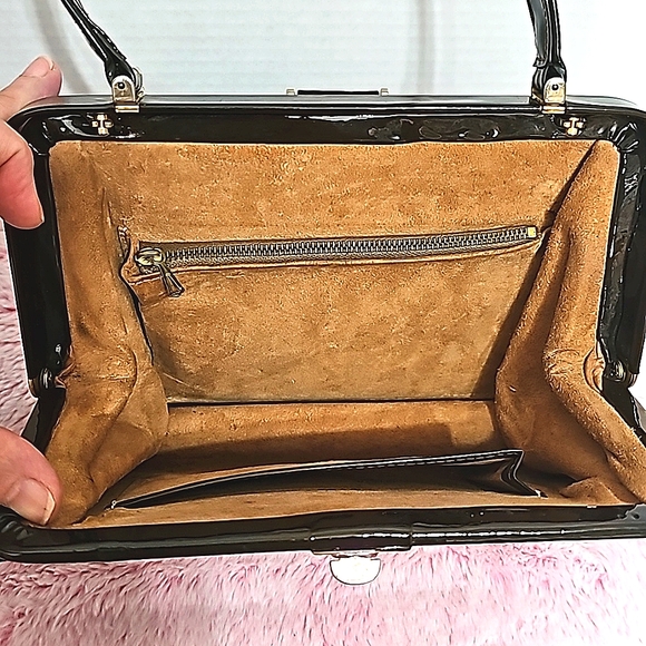Vintage Patent Dark Brown Handbag 👜 - Picture 4 of 5